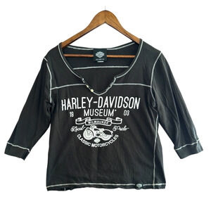 Vintage 1903 Harley Davidson Museum XL Graphic Tee Rare Y2K Biker Style Gorpcore